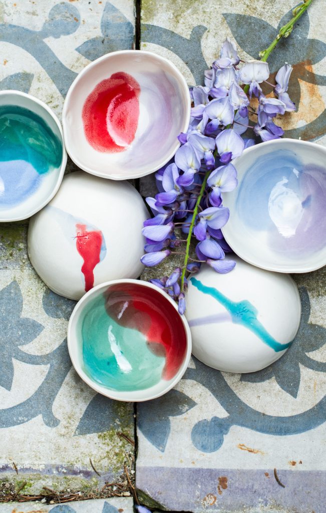 Porcelaine colorée studio de céramique Grigny petits bols en poterie