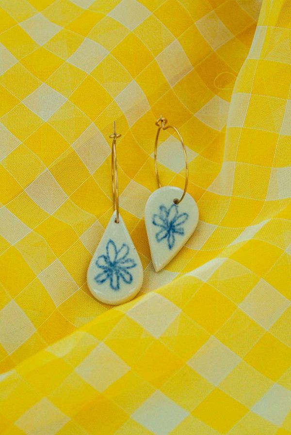 Boucles d'oreilles Gouttes & Fleurs – Image 2