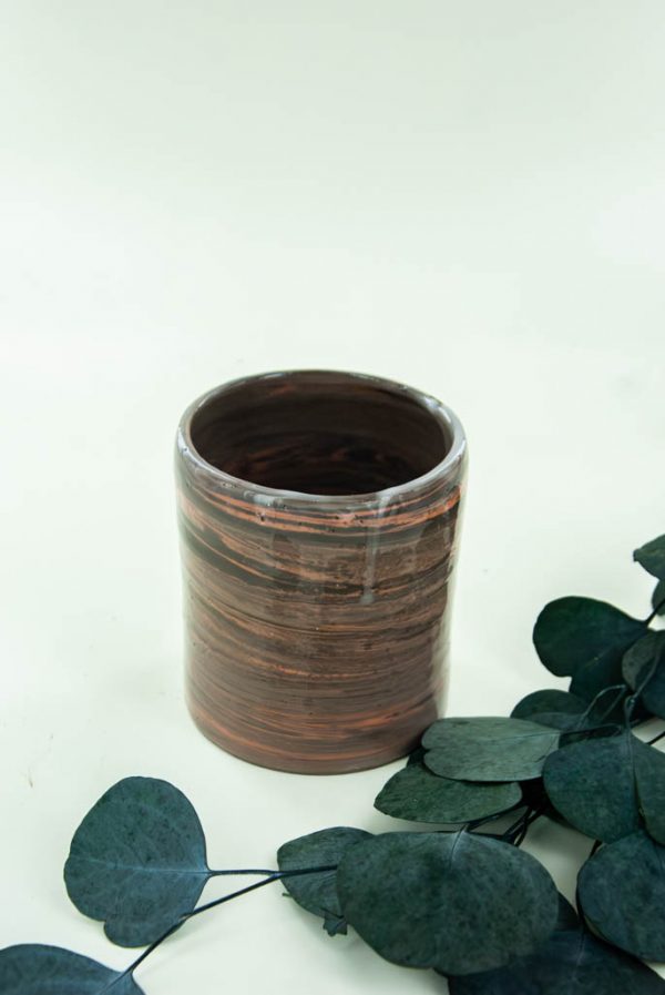 Vase terre noire & rouge