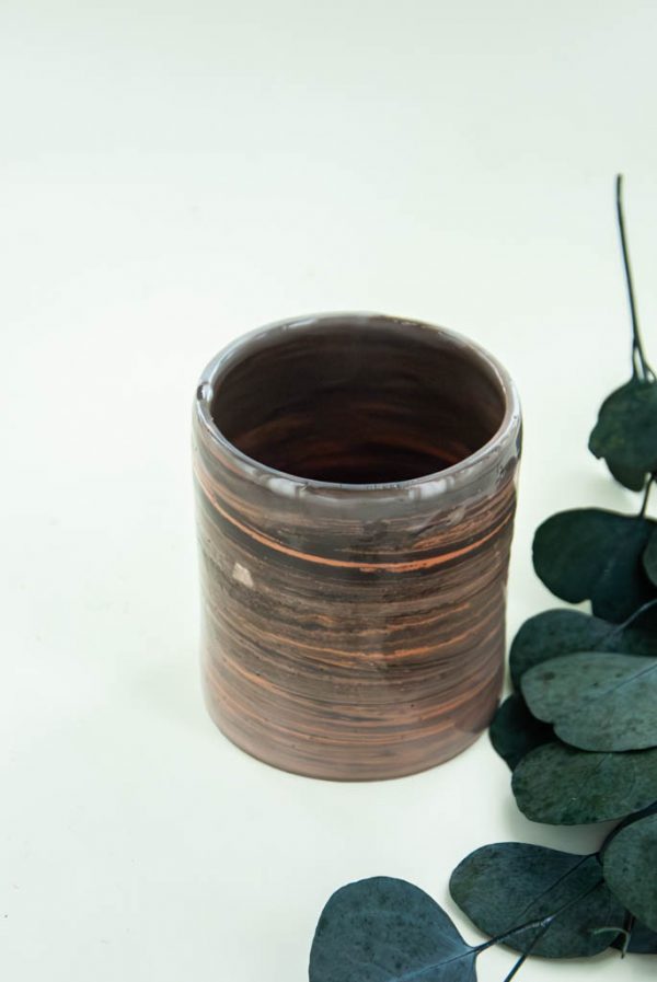 Vase terre noire & rouge – Image 2