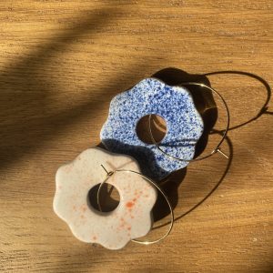 Boucles d'oreilles en porcelaine réversible