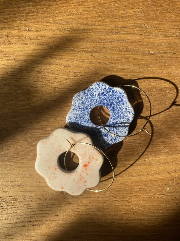 Boucles d'oreilles en porcelaine réversible