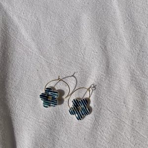 Boucles d'oreilles en porcelaine petites fleurs