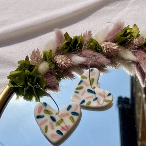 Boucles d'oreilles porcelaine cœur