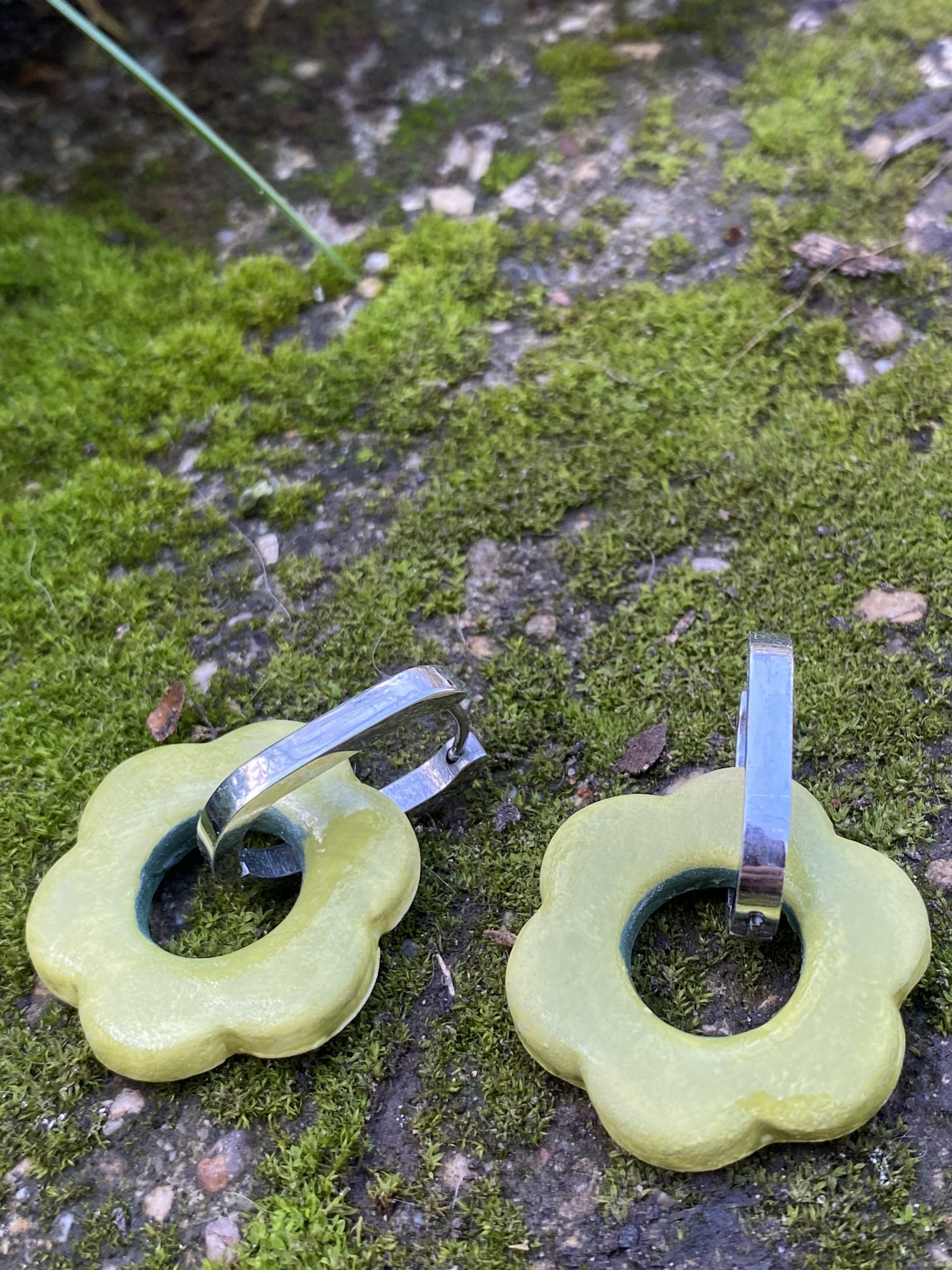 Boucles d'oreilles en porcelaine - réversible